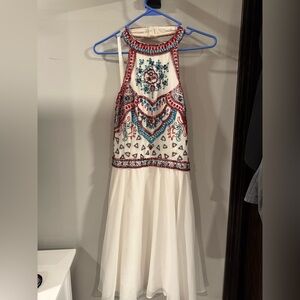 Shail K White and Red Embellished Dress